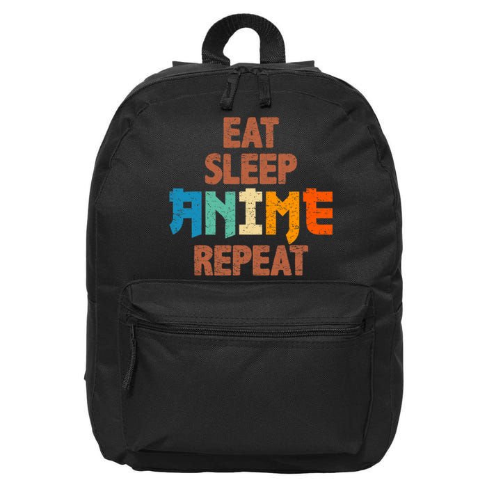 Eat Sleep Anime Repeat Anime Japanese 16 in Basic Backpack