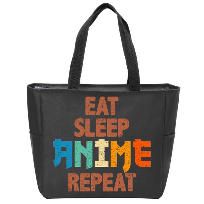 Eat Sleep Anime Repeat Anime Japanese Zip Tote Bag