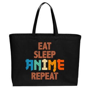 Eat Sleep Anime Repeat Anime Japanese Cotton Canvas Jumbo Tote