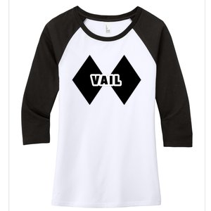 Extreme Ski At Vail Women's Tri-Blend 3/4-Sleeve Raglan Shirt