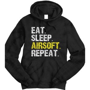 Eat Sleep Airsoft Repeat Air Soft Cool Tie Dye Hoodie