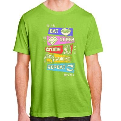 Eat Sleep Anime Gaming Repeat Otaku Gamer Japanese Anime  Adult ChromaSoft Performance T-Shirt