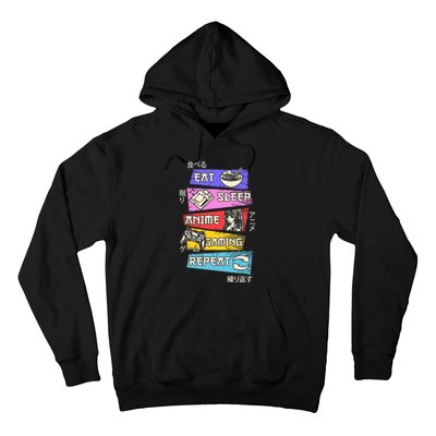 Eat Sleep Anime Gaming Repeat Otaku Gamer Japanese Anime  Hoodie