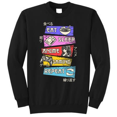 Eat Sleep Anime Gaming Repeat Otaku Gamer Japanese Anime  Sweatshirt