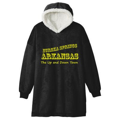 Eureka Springs Arkansas Up And Down Town Souvenir Hooded Wearable Blanket