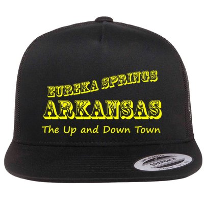 Eureka Springs Arkansas Up And Down Town Souvenir Flatbill Hat