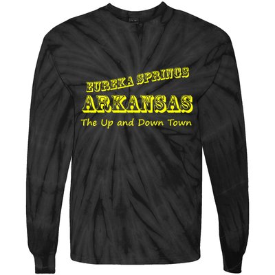 Eureka Springs Arkansas Up And Down Town Souvenir Tie-Dye Long Sleeve Shirt
