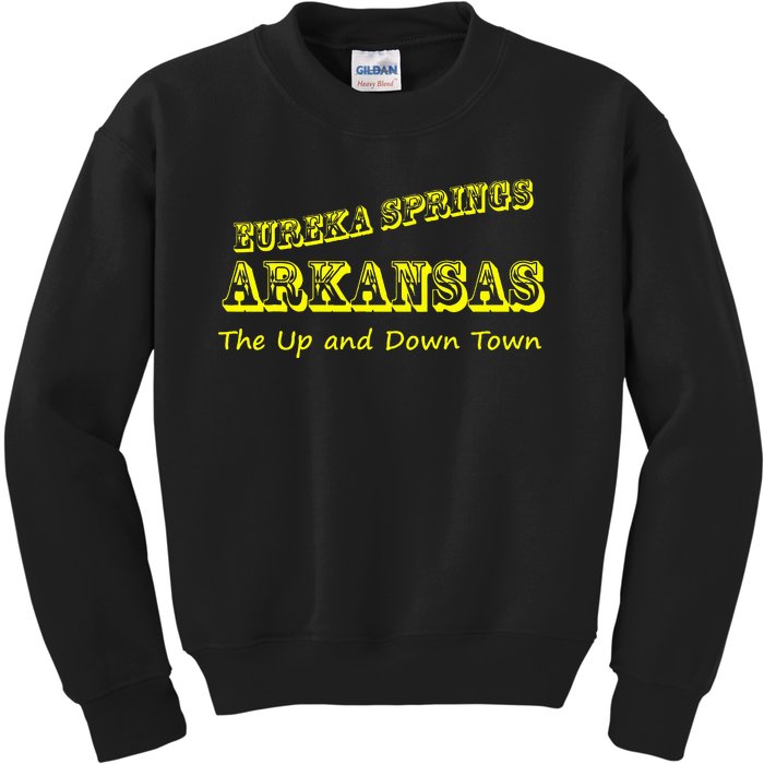 Eureka Springs Arkansas Up And Down Town Souvenir Kids Sweatshirt