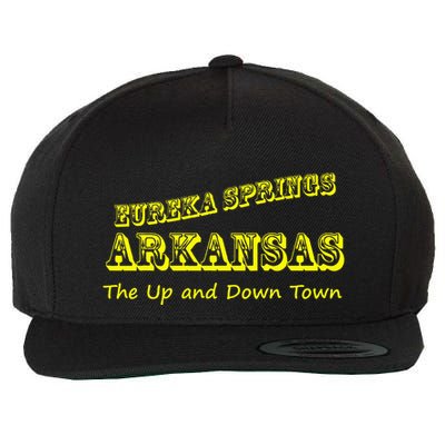 Eureka Springs Arkansas Up And Down Town Souvenir Wool Snapback Cap