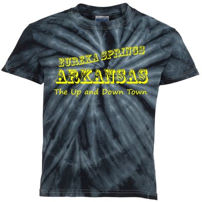 Eureka Springs Arkansas Up And Down Town Souvenir Kids Tie-Dye T-Shirt