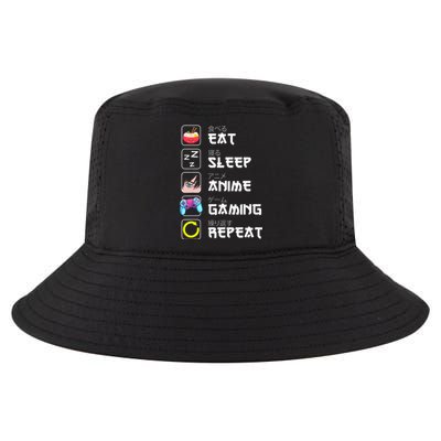 Eat Sleep Anime Gaming Repeat Japan Kawaii Manga Anime Gifts Cool Comfort Performance Bucket Hat