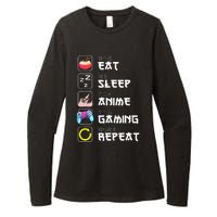 Eat Sleep Anime Gaming Repeat Japan Kawaii Manga Anime Gifts Womens CVC Long Sleeve Shirt