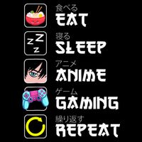 Eat Sleep Anime Gaming Repeat Japan Kawaii Manga Anime Gifts Flat Bill Trucker Hat