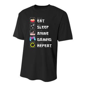 Eat Sleep Anime Gaming Repeat Japan Kawaii Manga Anime Gifts Youth Performance Sprint T-Shirt