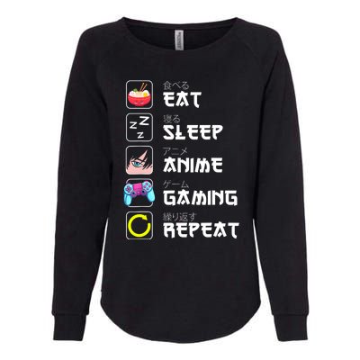 Eat Sleep Anime Gaming Repeat Japan Kawaii Manga Anime Gifts Womens California Wash Sweatshirt