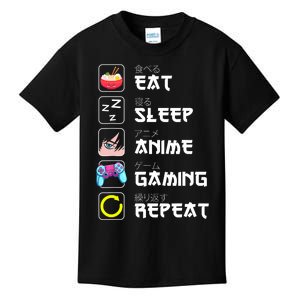 Eat Sleep Anime Gaming Repeat Japan Kawaii Manga Anime Gifts Kids T-Shirt