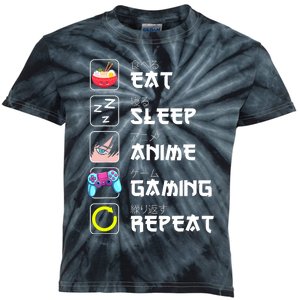 Eat Sleep Anime Gaming Repeat Japan Kawaii Manga Anime Gifts Kids Tie-Dye T-Shirt