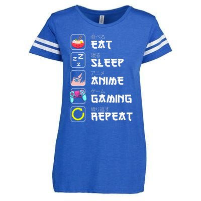 Eat Sleep Anime Gaming Repeat Japan Kawaii Manga Anime Gifts Enza Ladies Jersey Football T-Shirt