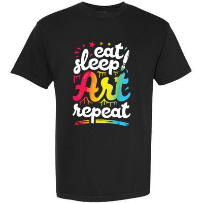 Eat Sleep Art Repeat Funny Artist Creative Gift Boy Garment-Dyed Heavyweight T-Shirt