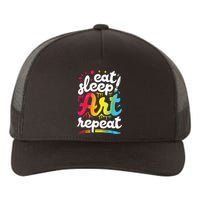 Eat Sleep Art Repeat Funny Artist Creative Gift Boy Yupoong Adult 5-Panel Trucker Hat