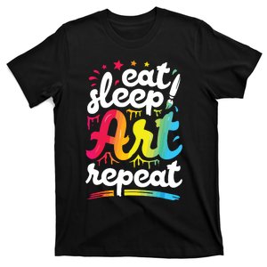 Eat Sleep Art Repeat Funny Artist Creative Gift Boy T-Shirt