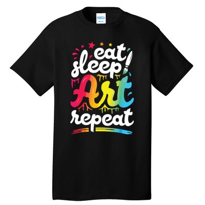 Eat Sleep Art Repeat Funny Artist Creative Gift Boy Tall T-Shirt