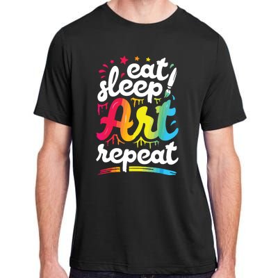 Eat Sleep Art Repeat Funny Artist Creative Gift Boy Adult ChromaSoft Performance T-Shirt