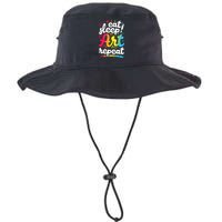 Eat Sleep Art Repeat Funny Artist Creative Gift Boy Legacy Cool Fit Booney Bucket Hat