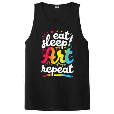 Eat Sleep Art Repeat Funny Artist Creative Gift Boy PosiCharge Competitor Tank