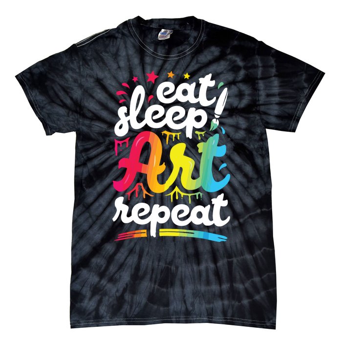 Eat Sleep Art Repeat Funny Artist Creative Gift Boy Tie-Dye T-Shirt