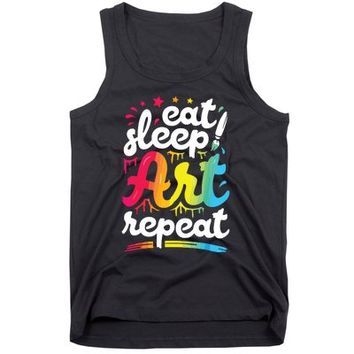 Eat Sleep Art Repeat Funny Artist Creative Gift Boy Tank Top