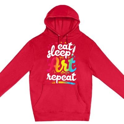 Eat Sleep Art Repeat Funny Artist Creative Gift Boy Premium Pullover Hoodie