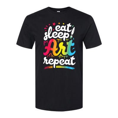 Eat Sleep Art Repeat Funny Artist Creative Gift Boy Softstyle CVC T-Shirt