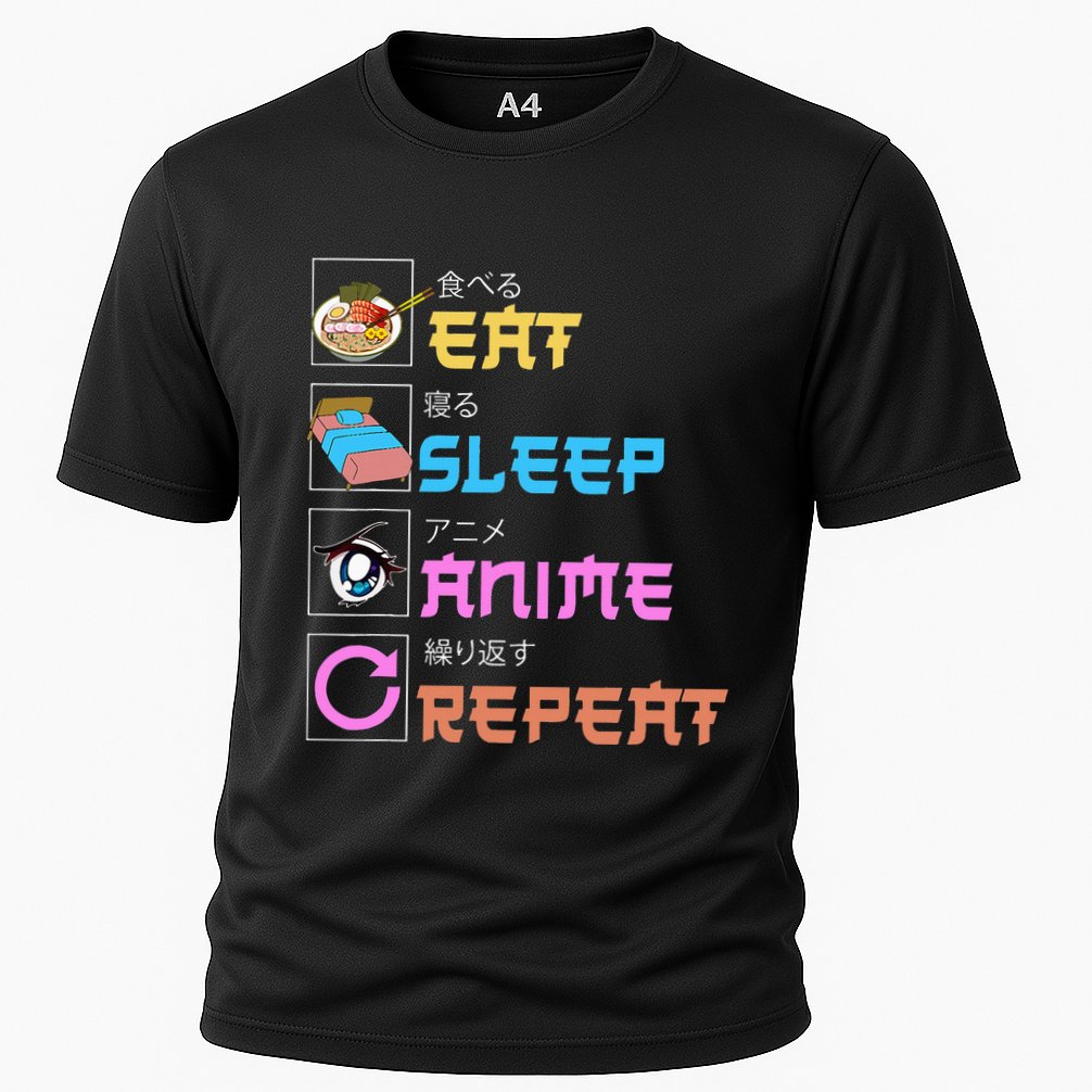 Eat Sleep Anime Repeat Anime Manga Cooling Performance Crew T-Shirt