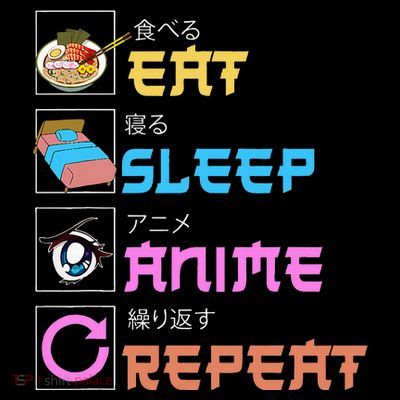 Eat Sleep Anime Repeat Anime Manga T-Shirt