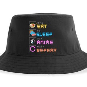 Eat Sleep Anime Repeat Anime Manga Sustainable Bucket Hat