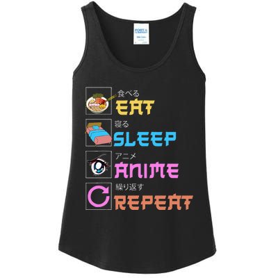 Eat Sleep Anime Repeat Anime Manga Ladies Essential Tank