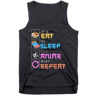 Eat Sleep Anime Repeat Anime Manga Tank Top