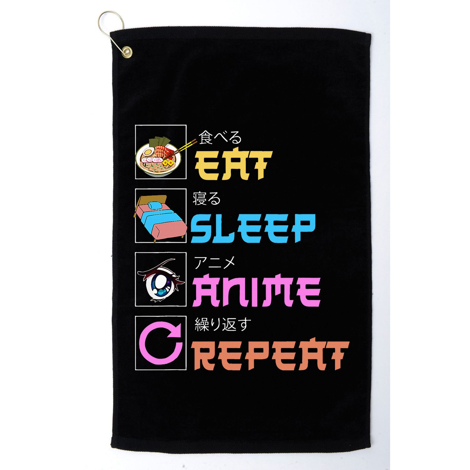 Eat Sleep Anime Repeat Anime Manga Golf Towel