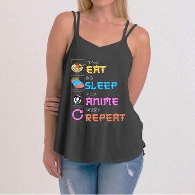 Eat Sleep Anime Repeat Anime Manga Women's Strappy Tank