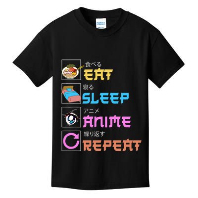 Eat Sleep Anime Repeat Anime Manga Kids T-Shirt