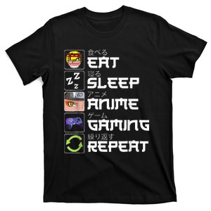 Eat Sleep Anime Gaming Repeat Kawaii Otaku Anime Manga T-Shirt