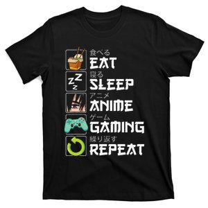 Eat Sleep Anime Gaming Repeat Kawaii Otaku Anime Manga T-Shirt