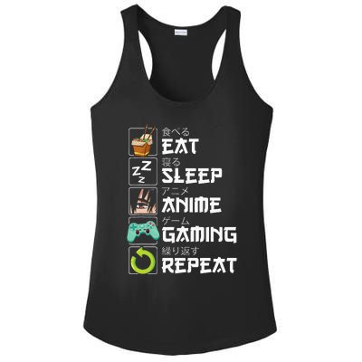 Eat Sleep Anime Gaming Repeat Kawaii Otaku Anime Manga Ladies PosiCharge Competitor Racerback Tank