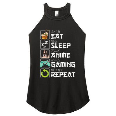 Eat Sleep Anime Gaming Repeat Kawaii Otaku Anime Manga Women's Perfect Tri Rocker Tank