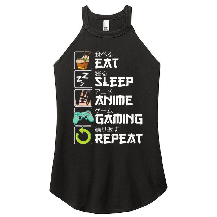 Eat Sleep Anime Gaming Repeat Kawaii Otaku Anime Manga Women's Perfect Tri Rocker Tank