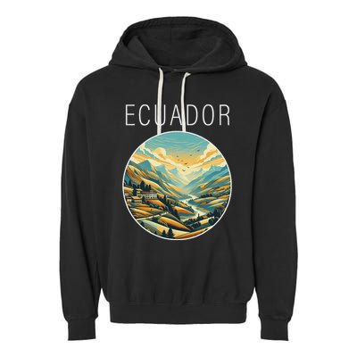 Ecuador Scenery Art Deco Garment-Dyed Fleece Hoodie