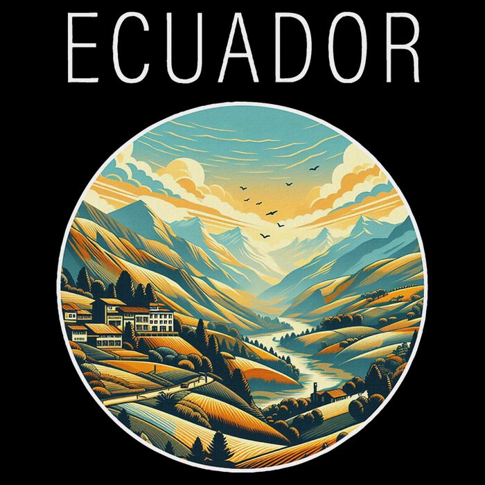 Ecuador Scenery Art Deco Drawstring Bag