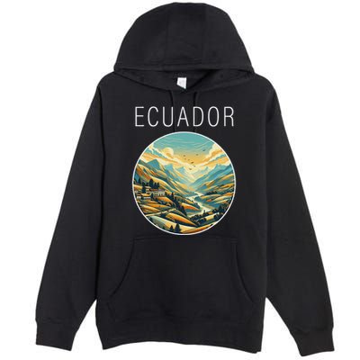 Ecuador Scenery Art Deco Premium Pullover Hoodie