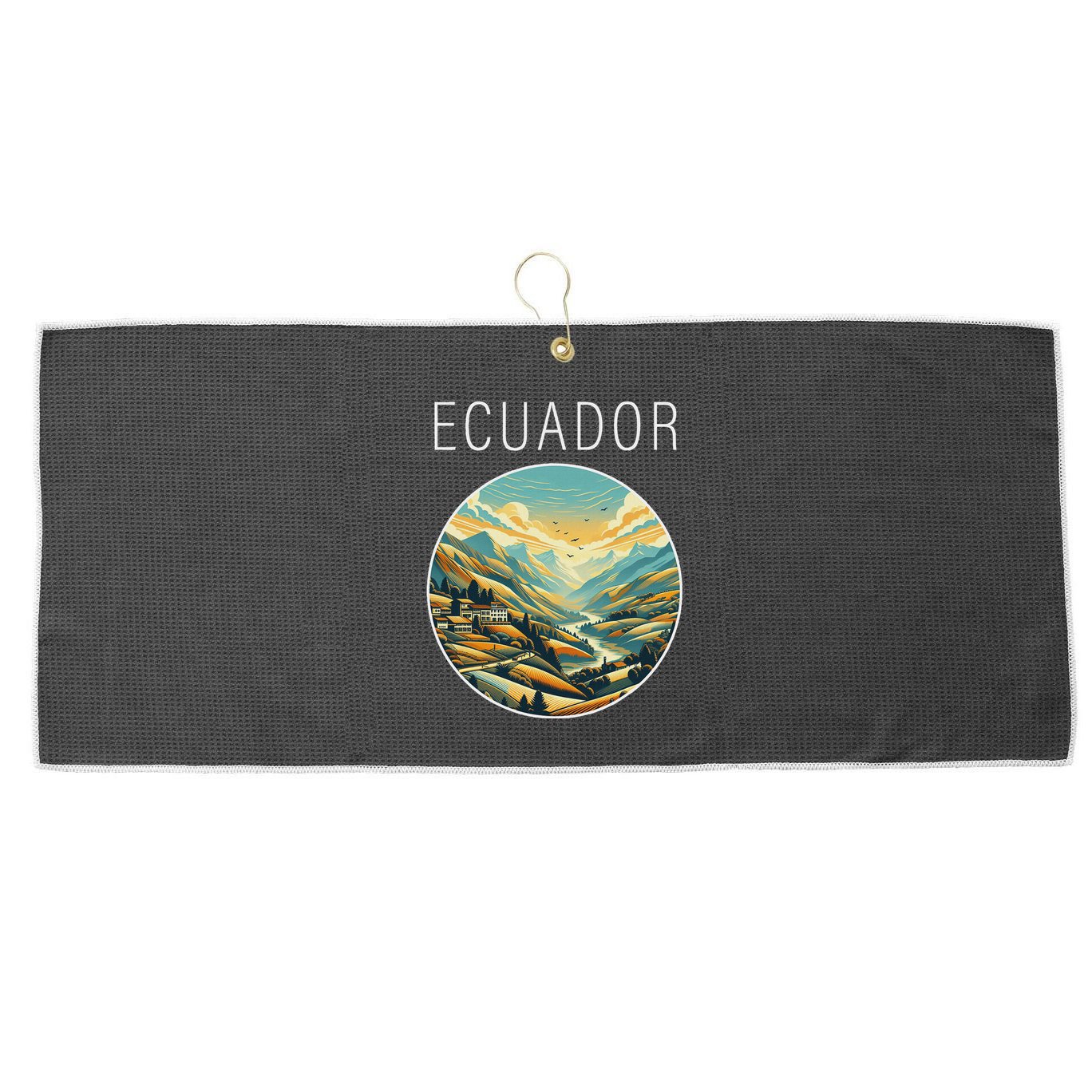 Ecuador Scenery Art Deco Large Microfiber Waffle Golf Towel